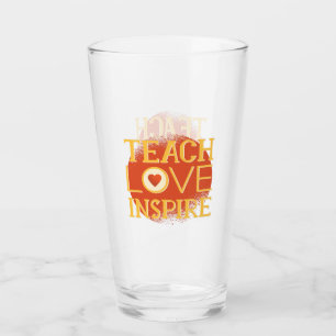 Teach Kärlek Inspire - LÄRARE QUOTE ORD-gåvor Glaskopp