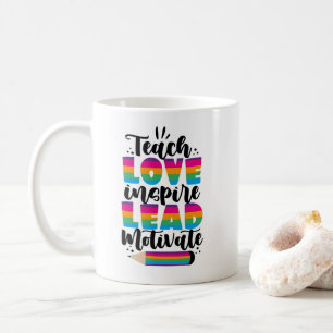 Teach Kärlek Inspire Lead Motivate Kaffemugg