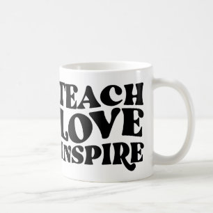 TEACH KÄRLEK INSPIRE, LOVELY GIFT FÖR LÄRARE KAFFEMUGG