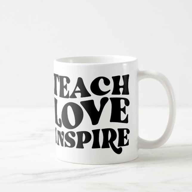 TEACH KÄRLEK INSPIRE, LOVELY GIFT FÖR LÄRARE KAFFEMUGG (Höger)