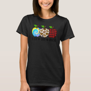 Teach Kärlek inspire med leopard och Flanals patte T Shirt