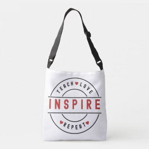 Teach Kärlek Inspire Motivational Axelväska