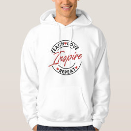 Teach Kärlek Inspire Motivational Hoodie