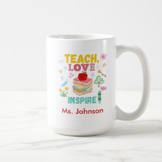 Teach, Kärlek, Inspire Mugg - Perfekt Lärargåva