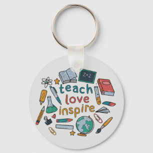 Teach Kärlek Inspire Nyckelring