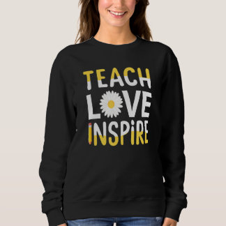 Teach Kärlek Inspire Pencil Flower Teacher Life Ba T Shirt