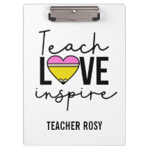Teach Kärlek Inspire Personlig Lacher Clipboard
