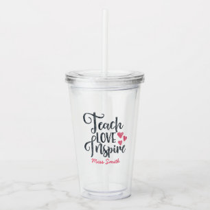 Teach Kärlek Inspire Personlig Take Away Mugg