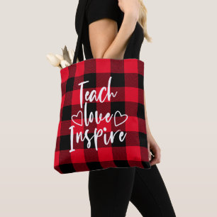 Teach Kärlek Inspire Red and Black Buffalo Play Tygkasse