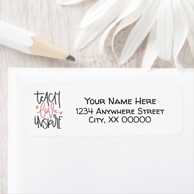 Teach Kärlek Inspire Returadress Etikett (Insitu)