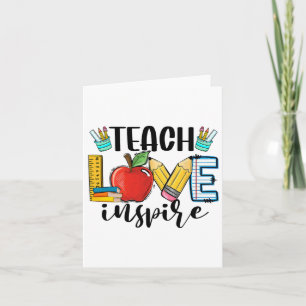 Teach Kärlek Inspire Shirt Funny Ck till skollärar Kort