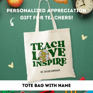 Teach Kärlek Inspire Teacher Appreciation Gift Tygkasse