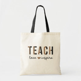 Teach Kärlek & Inspire Teacher Apprecition Tote Ba Tygkasse