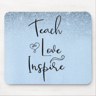 Teach Kärlek Inspire Teacher Blue Ombre Musmatta
