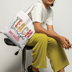 Teach Kärlek Inspire Teacher Day Appreciation Gift Tygkasse