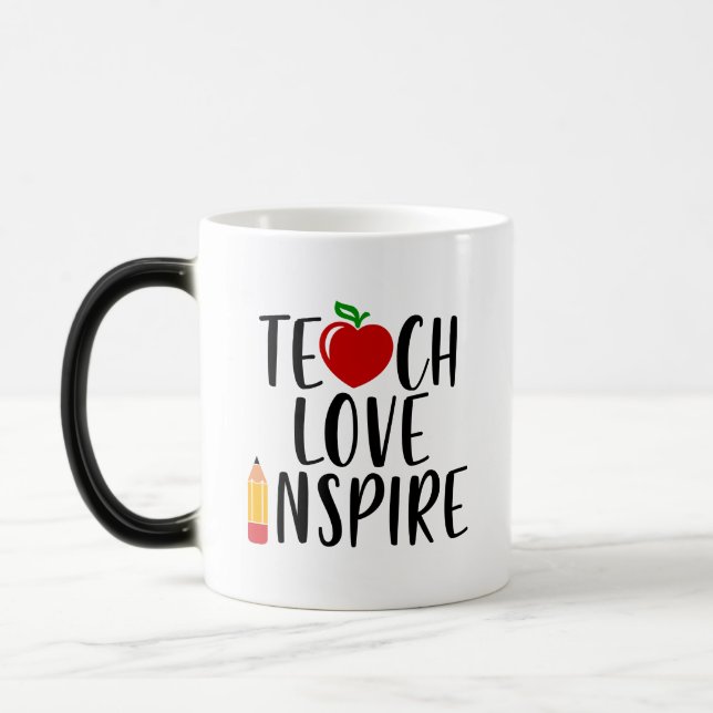 Teach Kärlek Inspire Teacher Gift Magisk Mugg (Vänster)