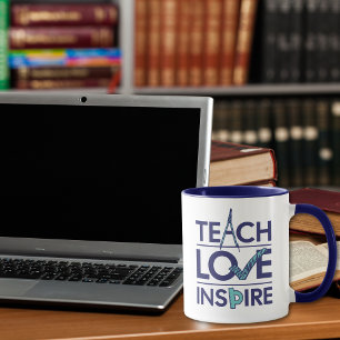 Teach Kärlek Inspire Teacher Inspirational Mugg