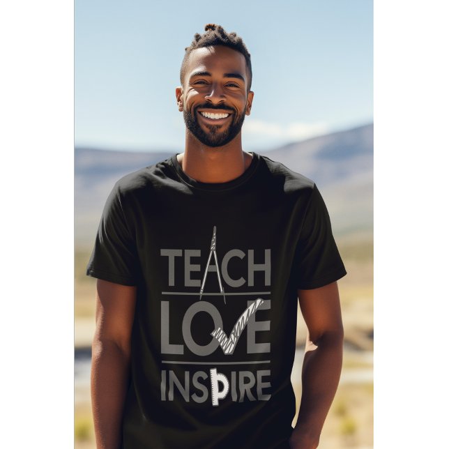 Teach Kärlek Inspire Teacher Inspirational T Shirt (Show your passion for teaching with a clean, bold design that inspires daily.)