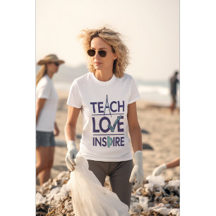 Teach Kärlek Inspire Teacher Inspirational T Shirt