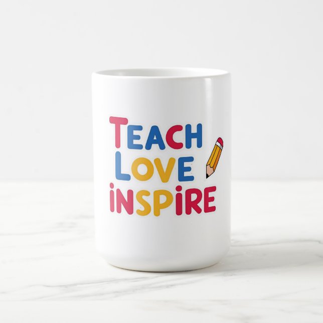 Teach Kärlek Inspire Teacher-uppskattning Kaffemugg (Center)