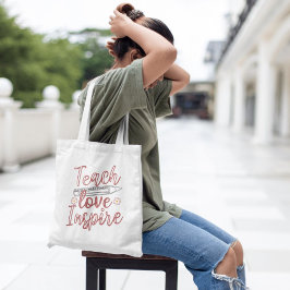 Teach Kärlek Inspire Teacher-uppskattning Tygkasse