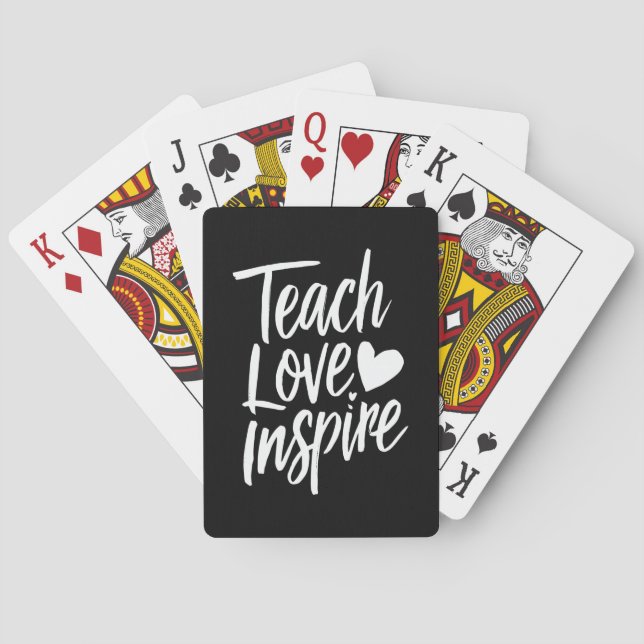 Teach Kärlek Inspire Teacher's Day Gift Teacher Li Casinokort (Baksidan)