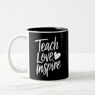 Teach Kärlek Inspire Teacher's Day Gift Teacher Li Två-Tonad Mugg