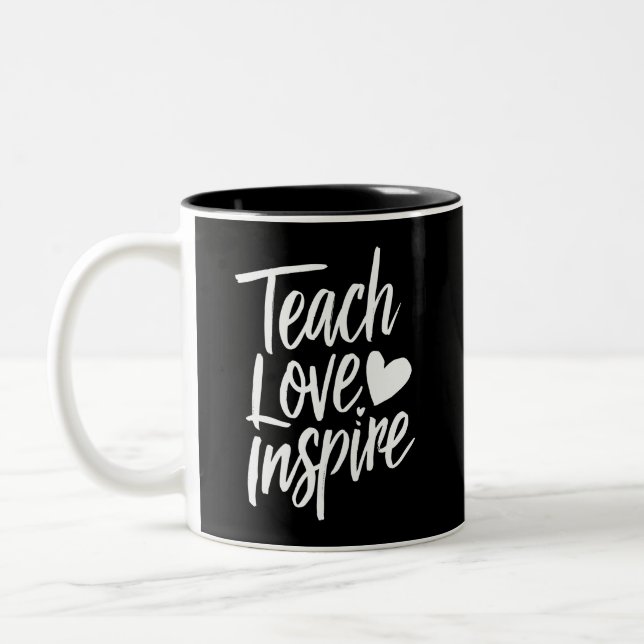 Teach Kärlek Inspire Teacher's Day Gift Teacher Li Två-Tonad Mugg (Vänster)