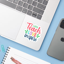 Teach, Kärlek, Inspire - VinylStickers med Anpassn Klistermärken
