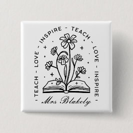 Teach kärlek inspirerar personlig lärare namn knapp