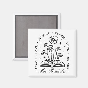 Teach kärlek inspirerar personlig lärare namn magnet