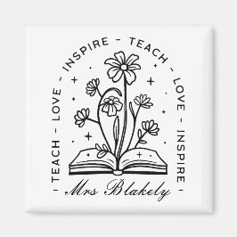 Teach kärlek inspirerar personlig lärare namn magnet