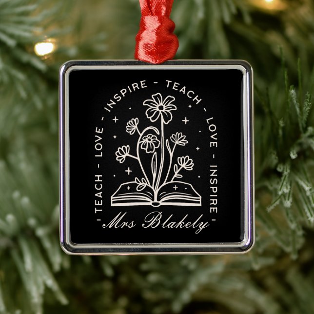 Teach kärlek inspirerar till personlig för häxakti julgransprydnad metall (Träd)