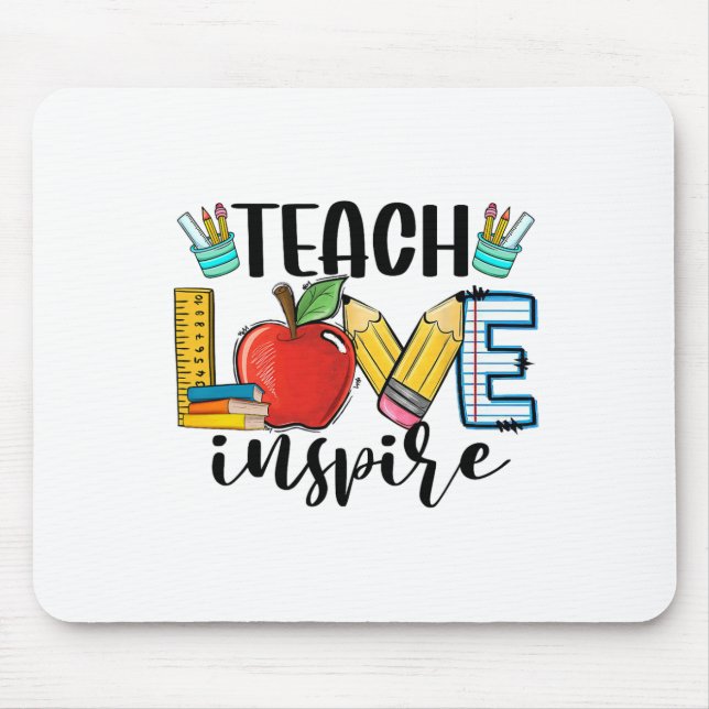 Teach Love Inspire Shirt Funny Ck To School Teache Musmatta (Framsidan)