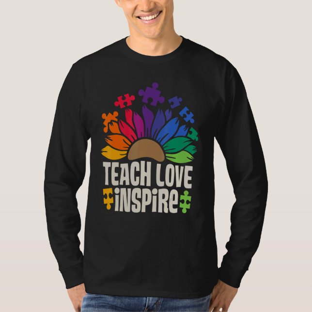 Teach Love Inspire SPED Teacher Speducator Special T Shirt (Framsida)