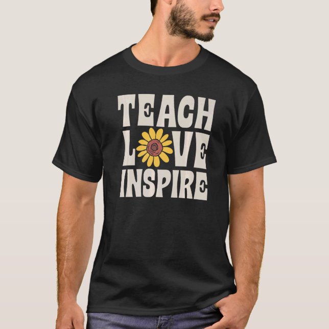 Teach Love Inspire SPED Teacher Speducator Special T Shirt (Framsida)