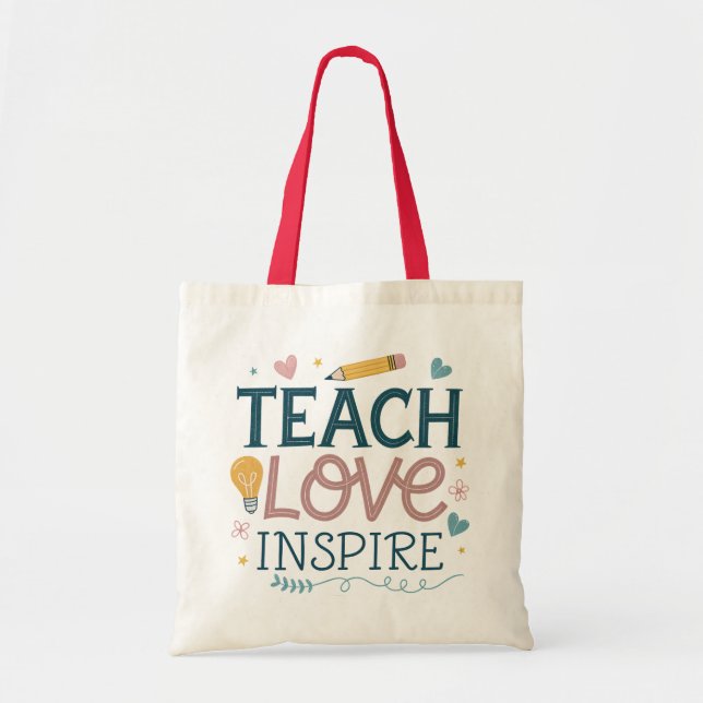 Teach Love Inspire – Teacher Appreciation Gift Tygkasse (Framsidan)