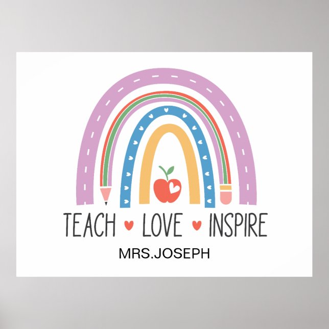 Teach Love Inspire Teacher  Poster (Framsidan)