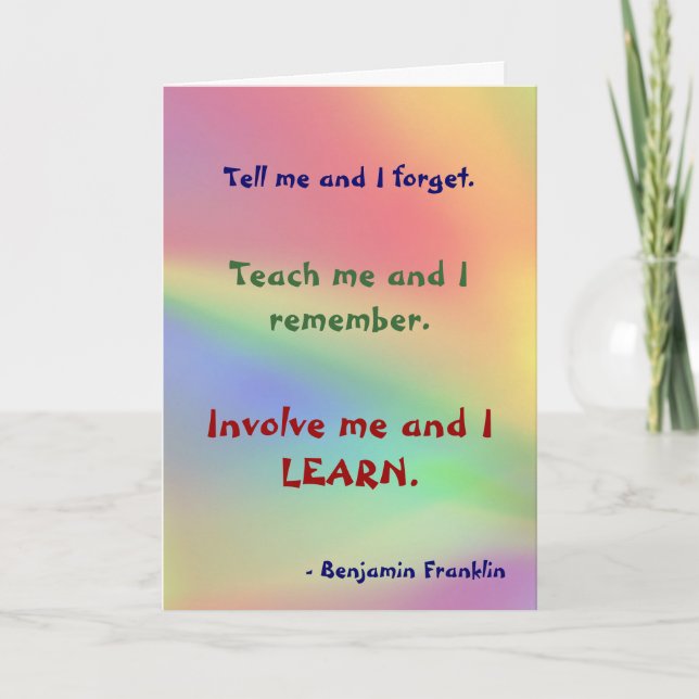 Teach Me Franklin Quote Card Tack Kort (Framsida)
