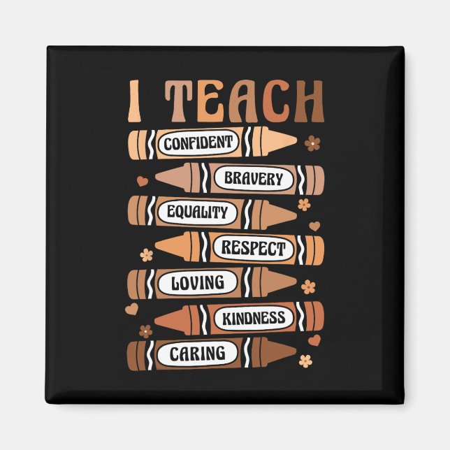 Teach Melanin Afro African Black History Month Tea Magnet (Framsidan)