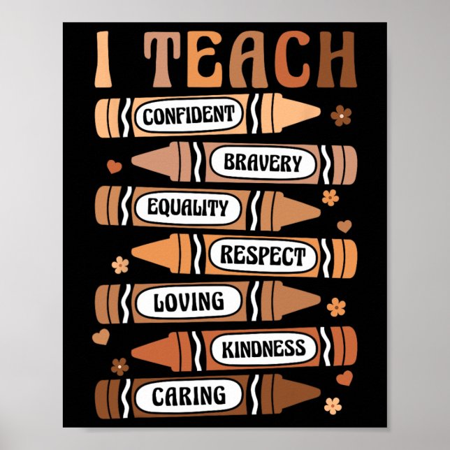 Teach Melanin Afro African Black History Month Tea Poster (Framsidan)