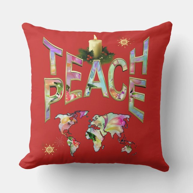 Teach Peace-berömdheter Kudde (Framsida)