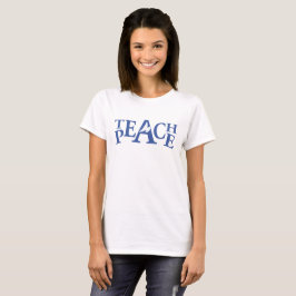Teach Peace-flygande vit duvtröja Tee Shirt
