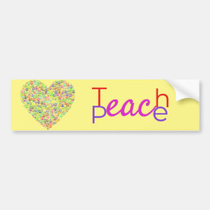 Teach Peace Heart Thunder_Cove Bildekal