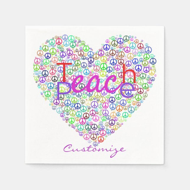 Teach Peace Heart Thunder_Cove Pappersservett (Framsidan)