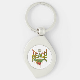 Teach Peace jul Gathering Swirl Silverfärgad Nyckelring