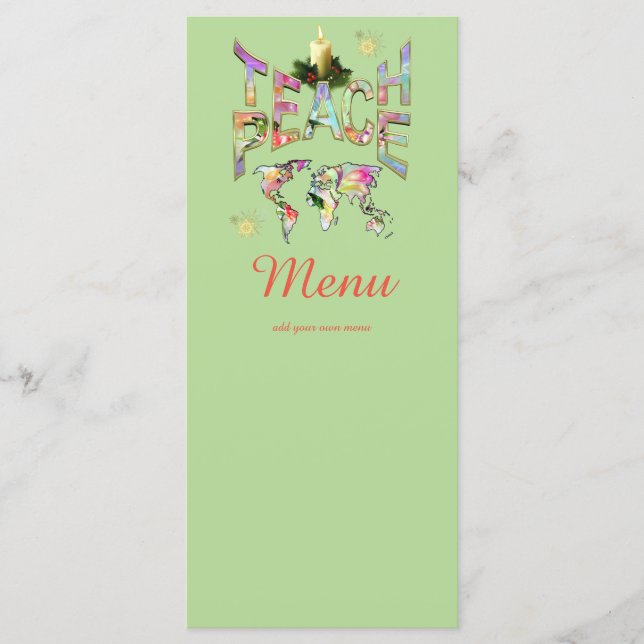 Teach-Peace-jullunch party Meny (Framsida)