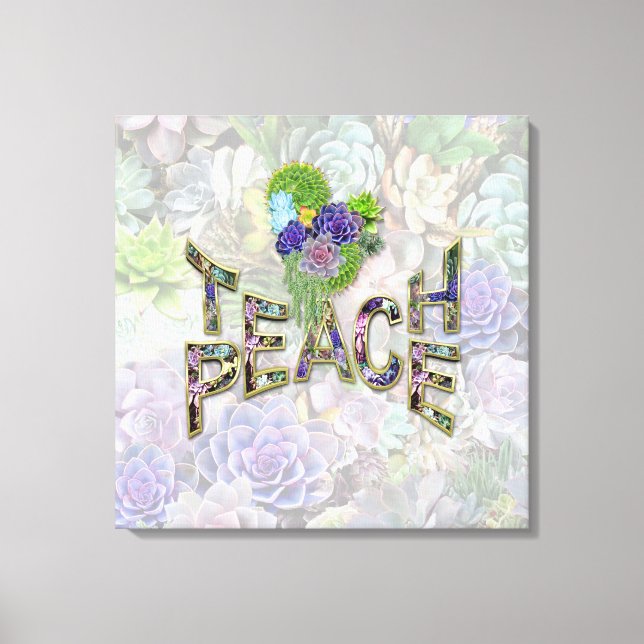 Teach Peace on Earth Canvastryck (Framsida)