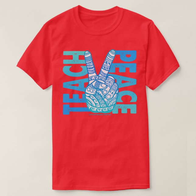 Teach Peace Polynesian Boho T Shirt (Design framsida)