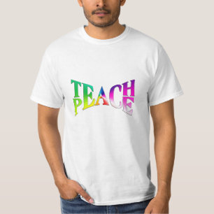 TEACH PEACE Rainbow Graphic T Shirt